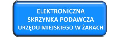 Logotyp/przycisk z napisem Elektroniczna Skrzynka Podawcza Urzędu Miejskiego w Żarach