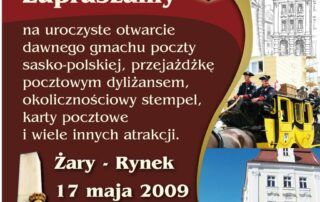Plakat z zaproszeniem na otwarcie starego gmachu poczty sasko-polskiej.