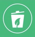Ikona przedstawiająca kosz na śmieci na zielonym tle.